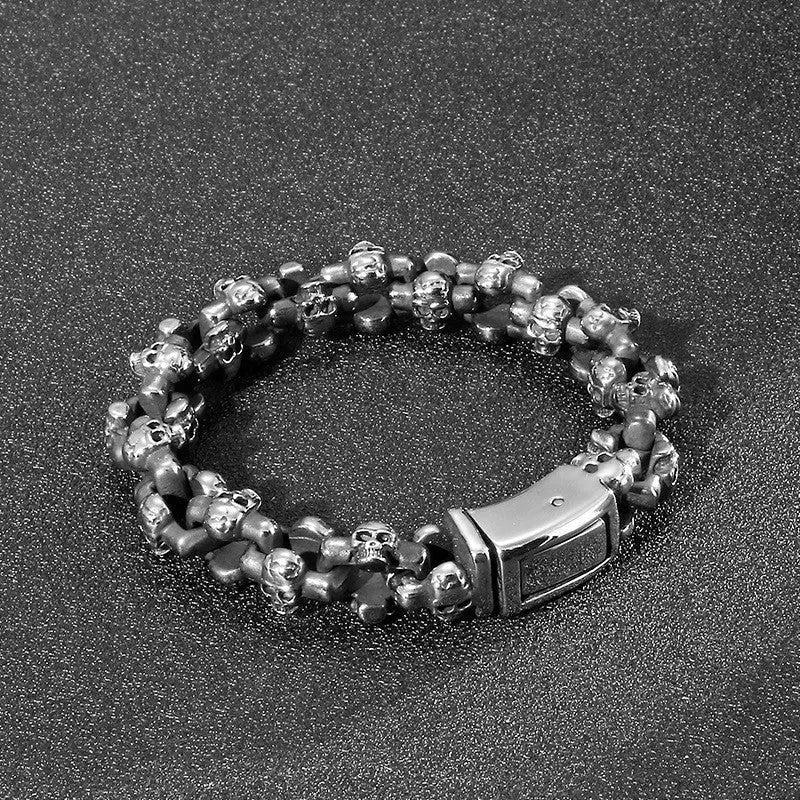 Linked Skulls Stainless Steel Bracelet VRAFI