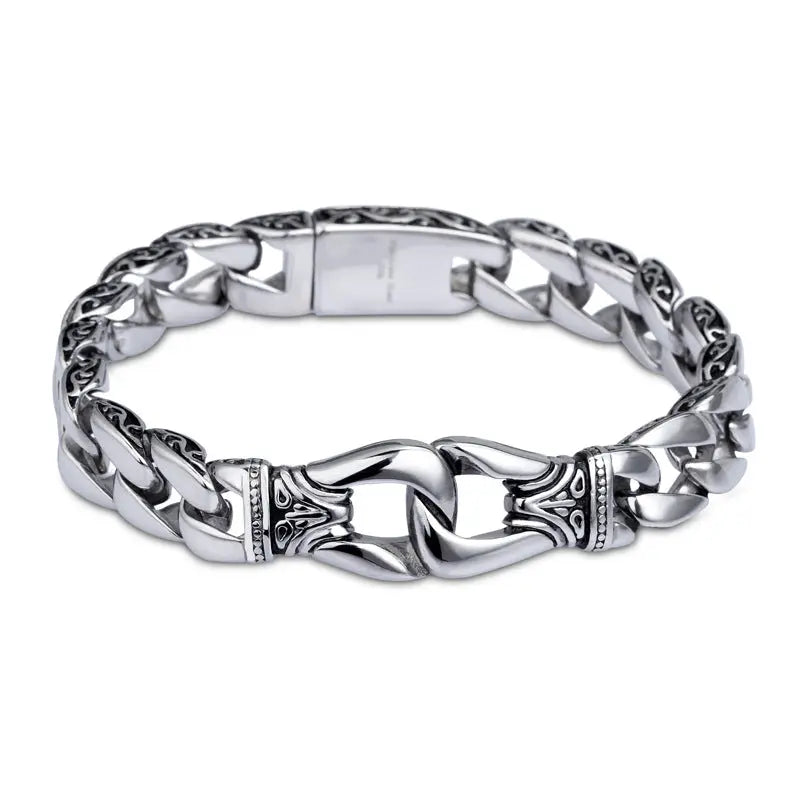 Locking With Stripe Stainless Steel Bracelet VRAFI