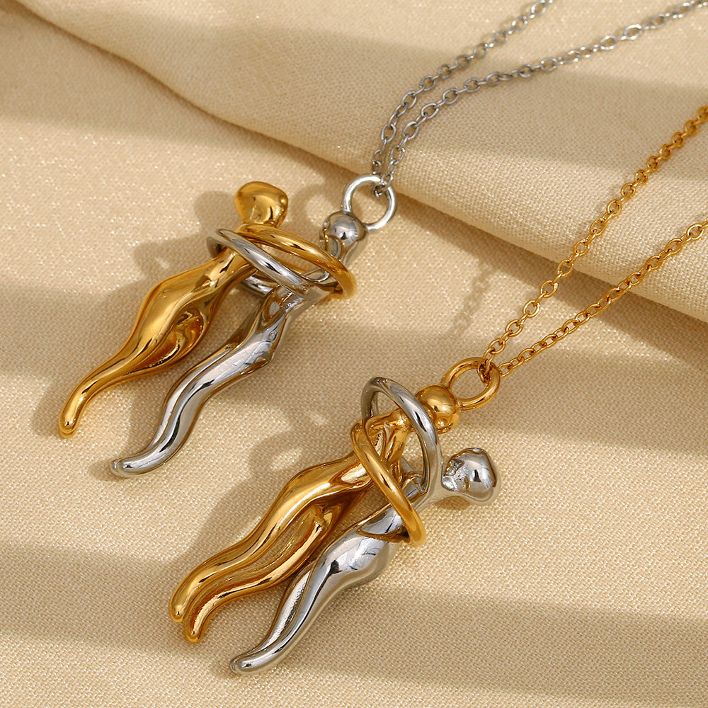 Lovers' Embrace Two-Tone Necklace