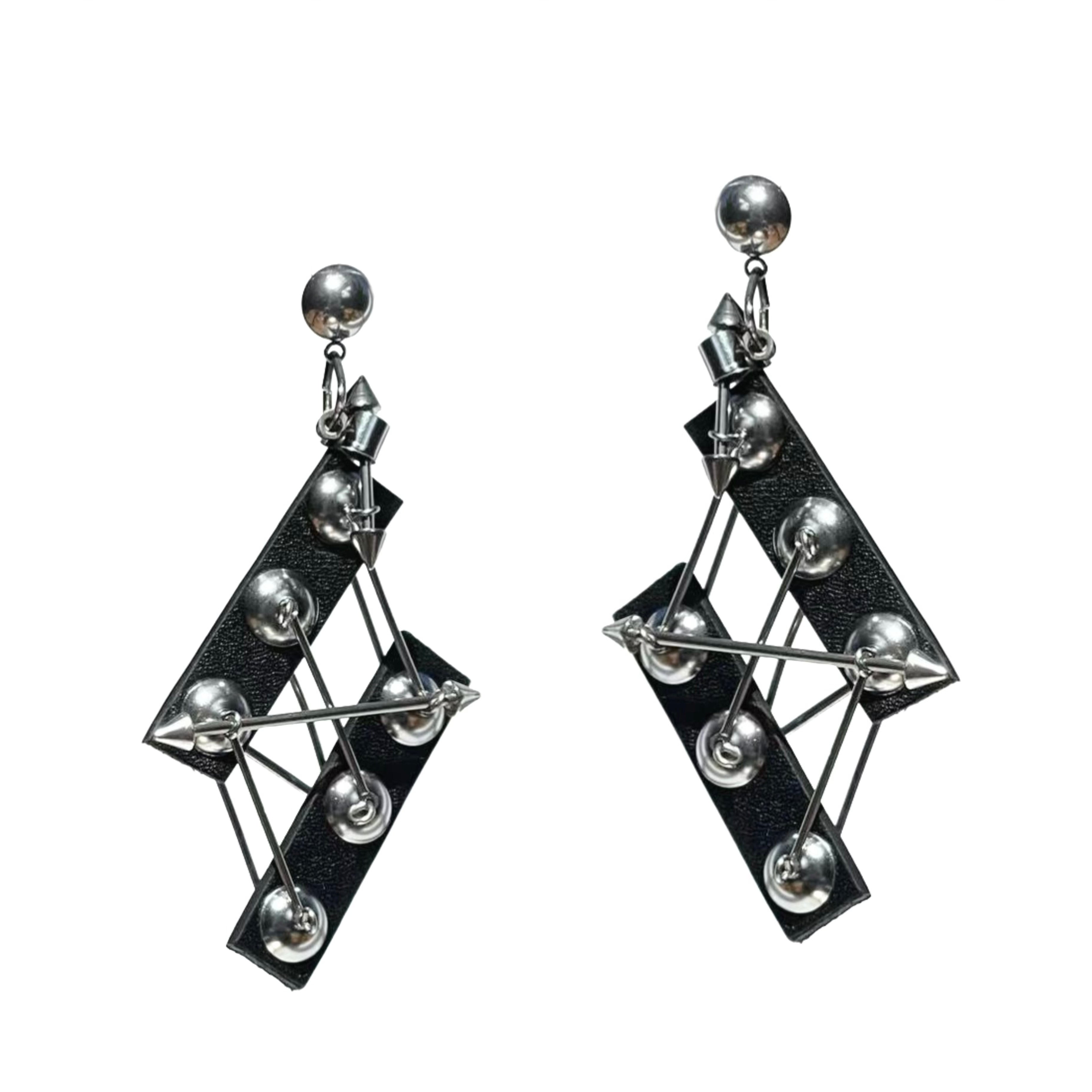Mechanical Deconstructionist Configuration Diamond Earrings