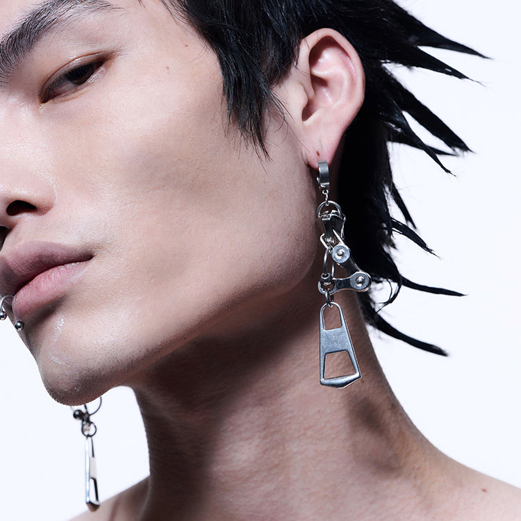 Mechanical Zipper Earrings