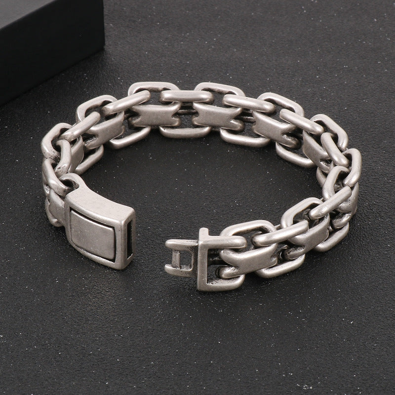 Bracciale in acciaio inossidabile con maglie bizantine