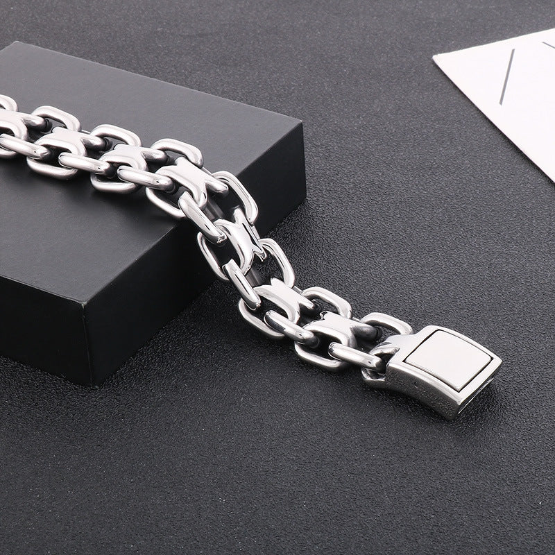 Bracciale in acciaio inossidabile con maglie bizantine