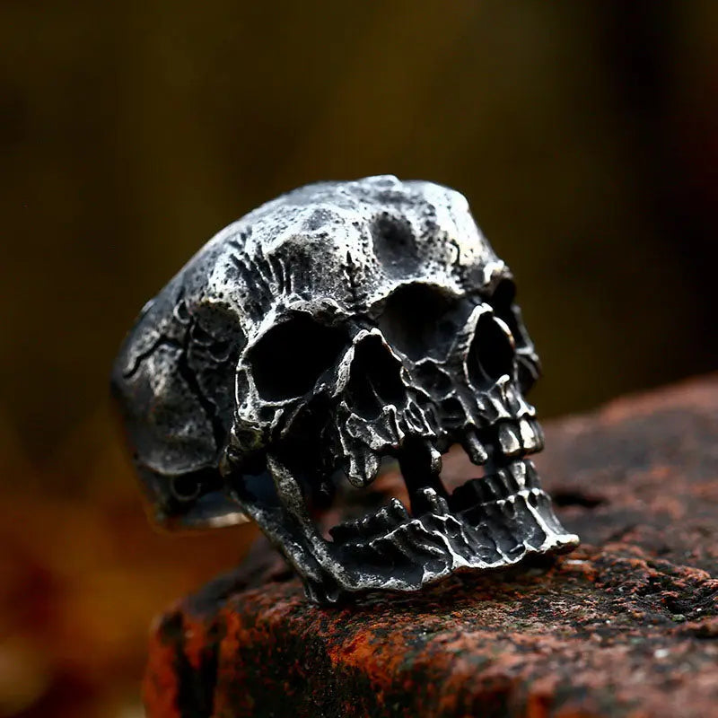 Merging Skull Stainless Steel Ring - Vrafi Jewelry