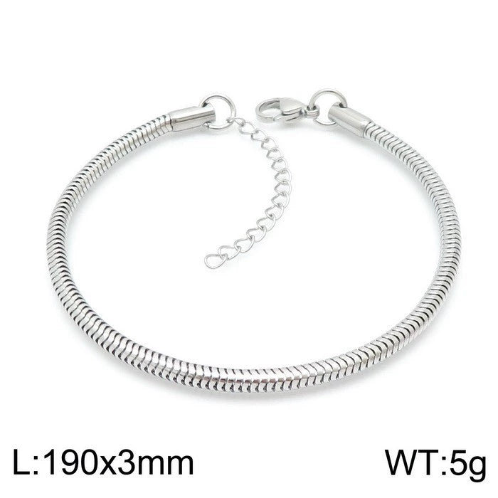 Minimalist Snake Bone Chain Bracelet