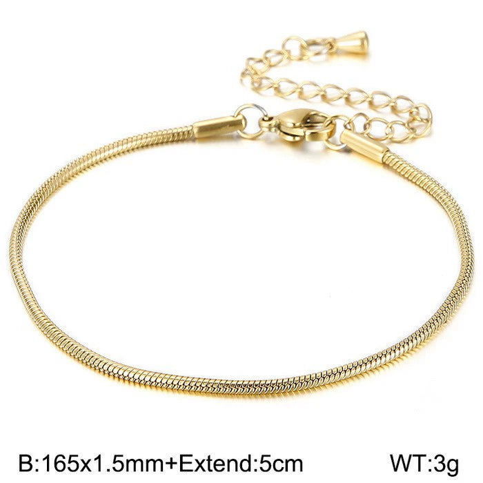 Minimalist Snake Bone Chain Bracelet