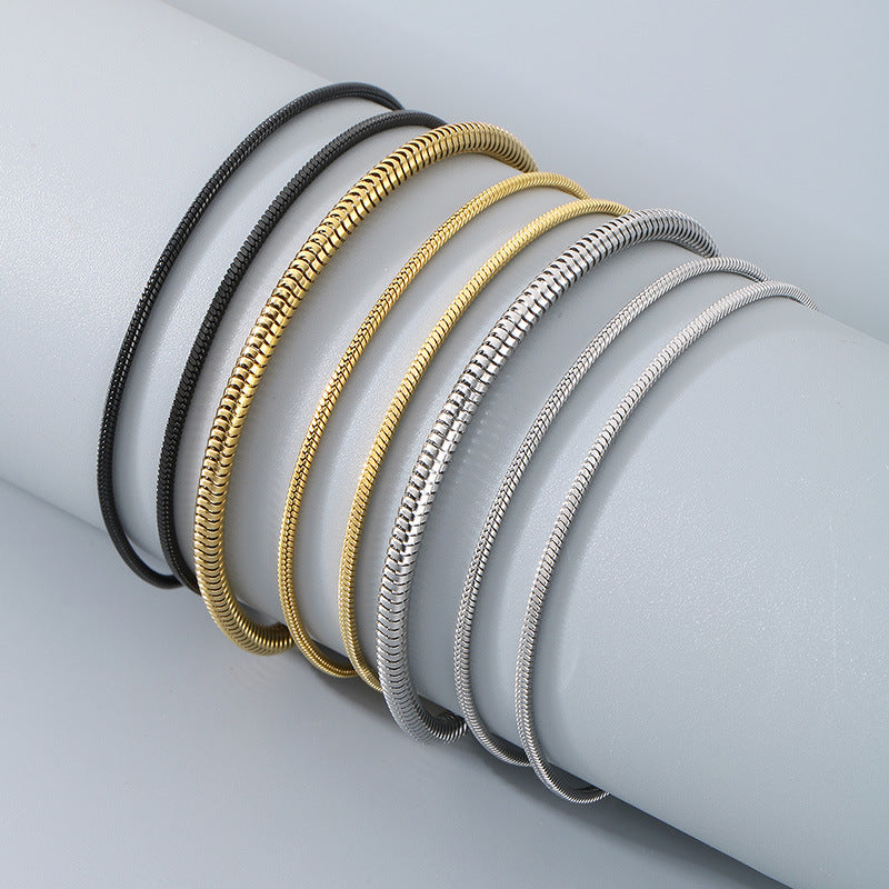 Bracelet Perlé Acier Inoxydable Albâtre
