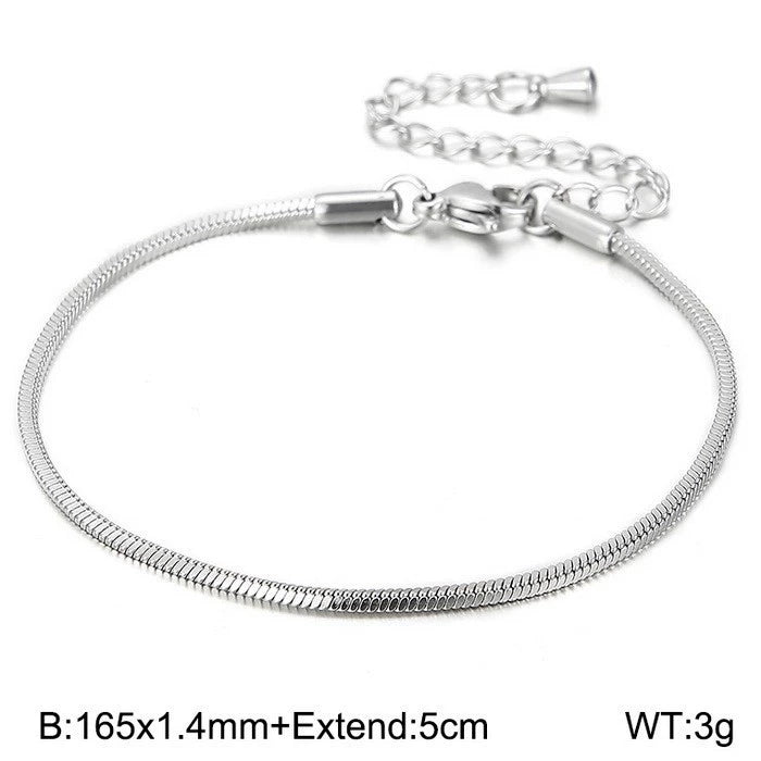 Minimalist Snake Bone Chain Bracelet
