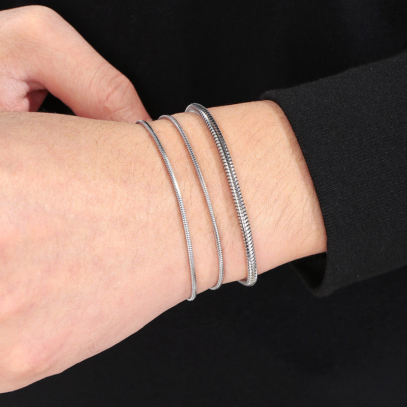 Minimalist Snake Bone Chain Bracelet