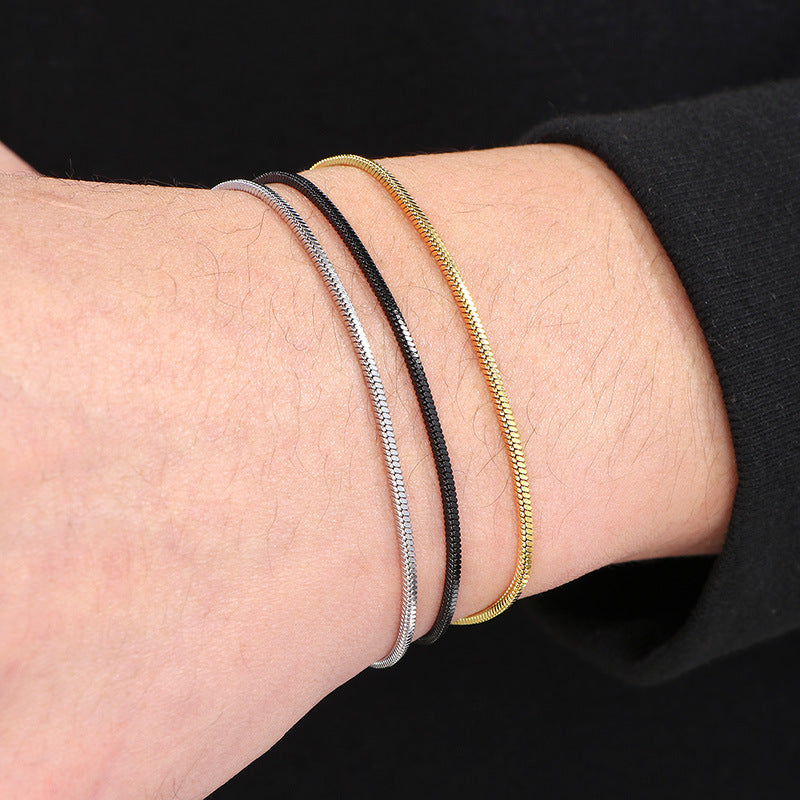 Minimalist Snake Bone Chain Bracelet