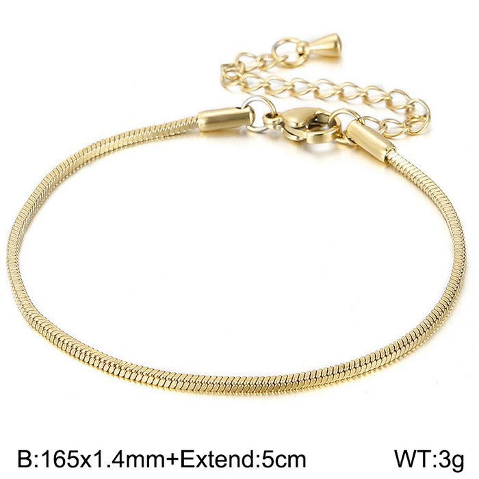Minimalist Snake Bone Chain Bracelet
