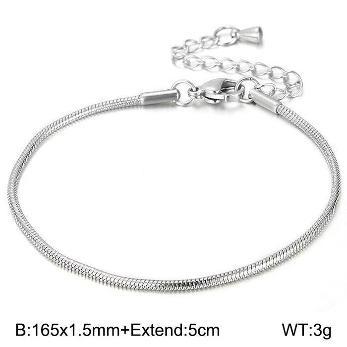 Minimalist Snake Bone Chain Bracelet