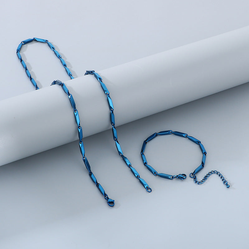 Alabaster-Edelstahl-Perlenarmband