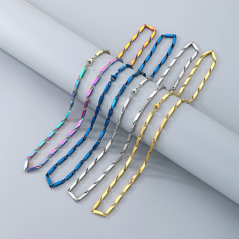 Alabaster-Edelstahl-Perlenarmband