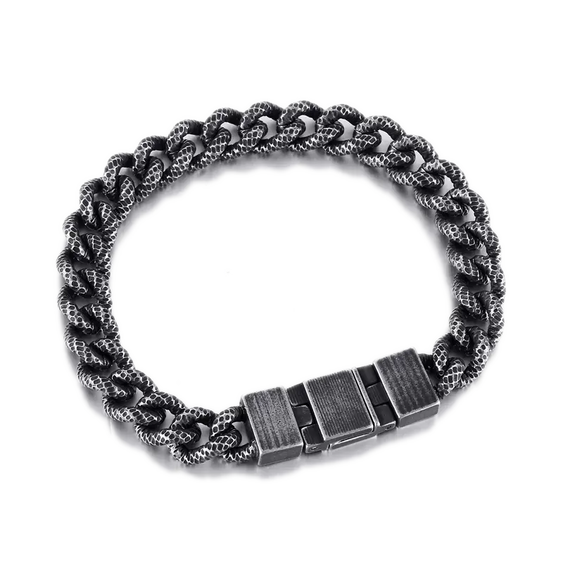 Mottled Cuban Link Stainless Steel Bracelet VRAFI