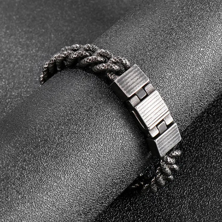 Mottled Cuban Link Stainless Steel Bracelet VRAFI