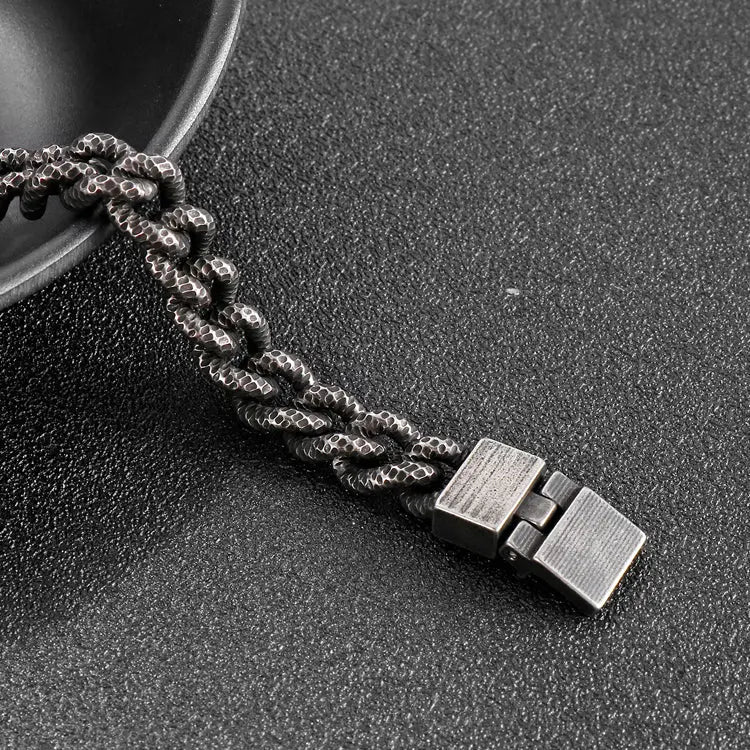 Mottled Cuban Link Stainless Steel Bracelet VRAFI