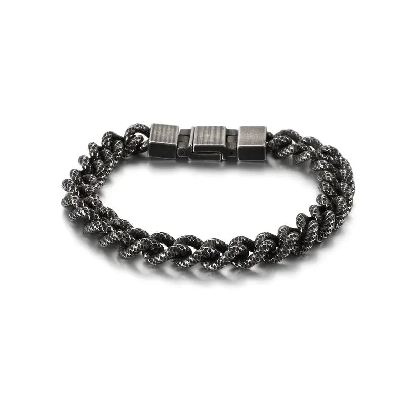 Mottled Cuban Link Stainless Steel Bracelet VRAFI