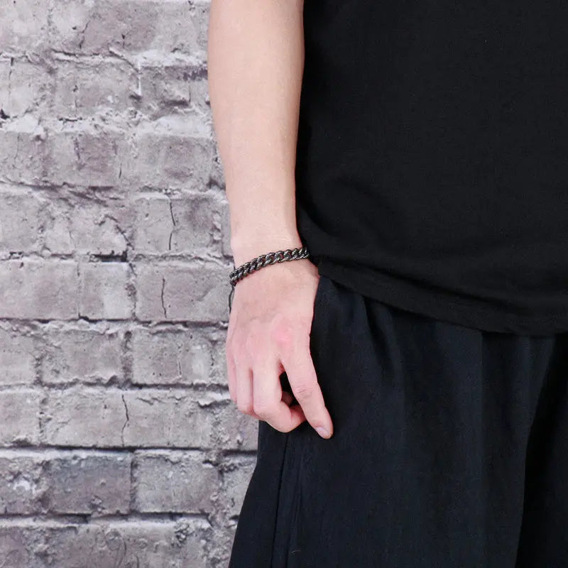 Mottled Cuban Link Stainless Steel Bracelet VRAFI