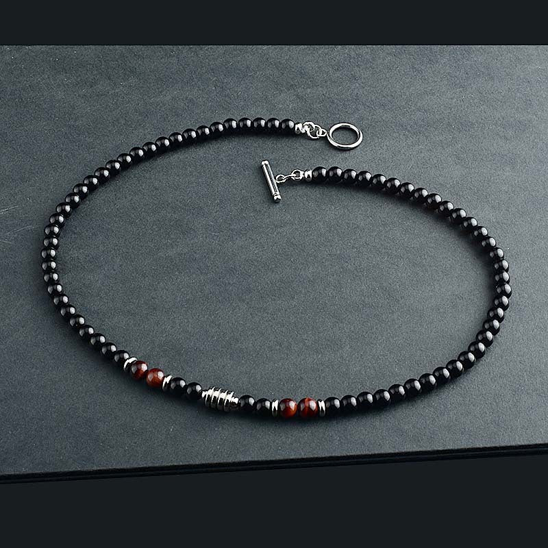 Natural Stone Beaded Toggle Necklace