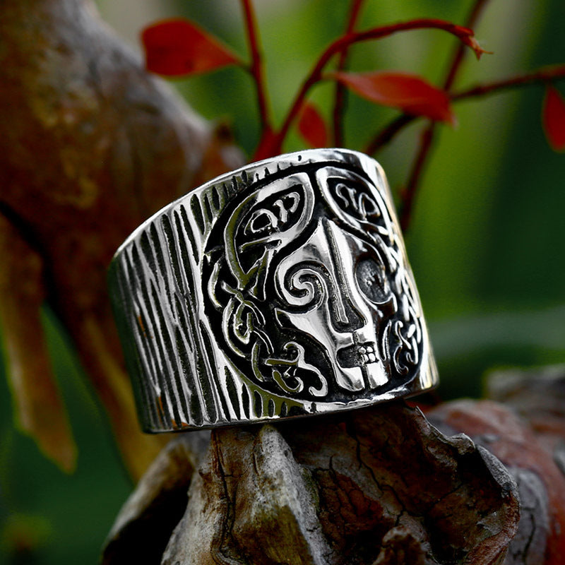 Norse Goddess Hel Stainless Steel Ring-Vrafi Jewelry