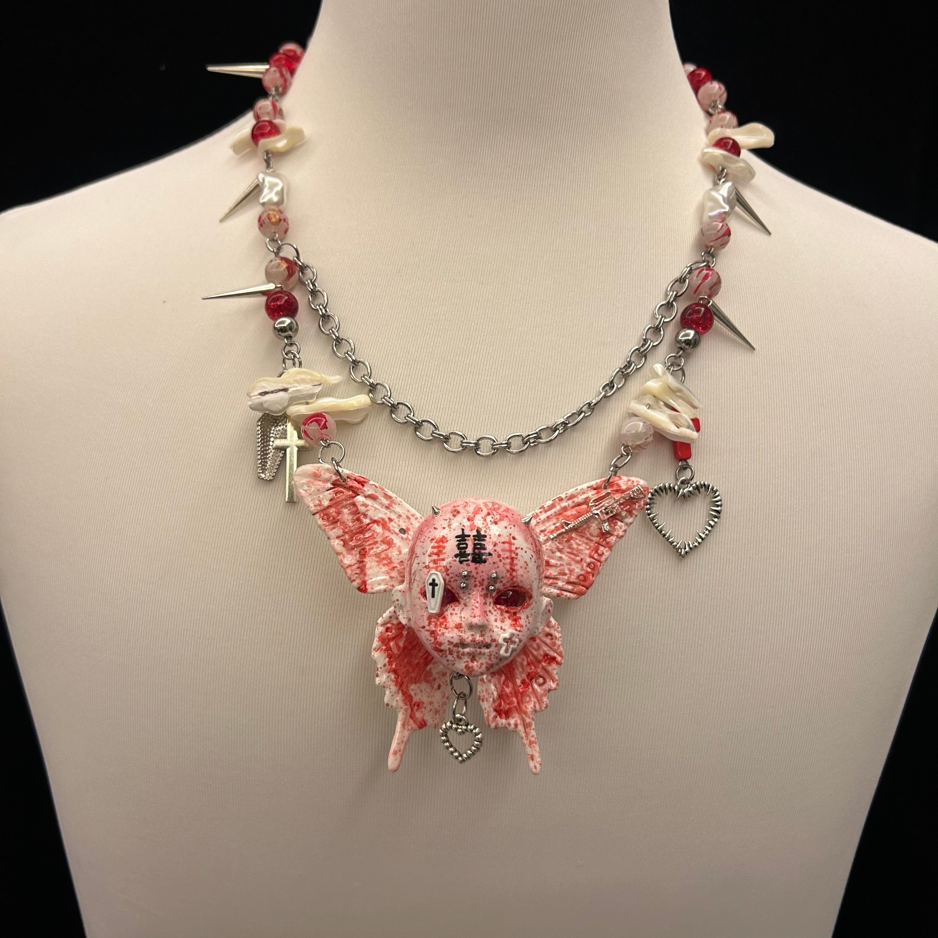 Bloody Butterfly Opposite Sex Necklace