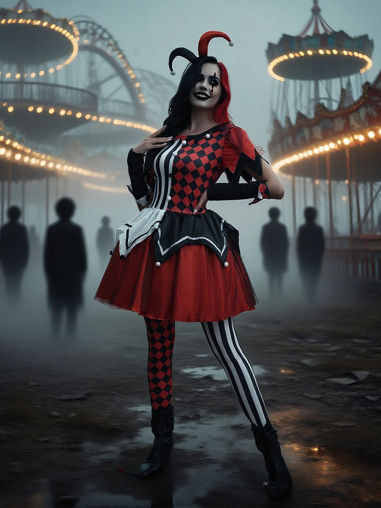 scary clown cosplay costume