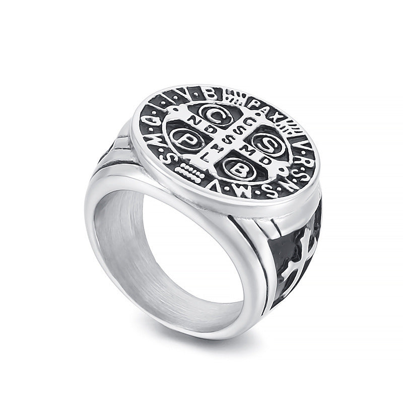 Saint Benedict Cross Stainless Steel Ring