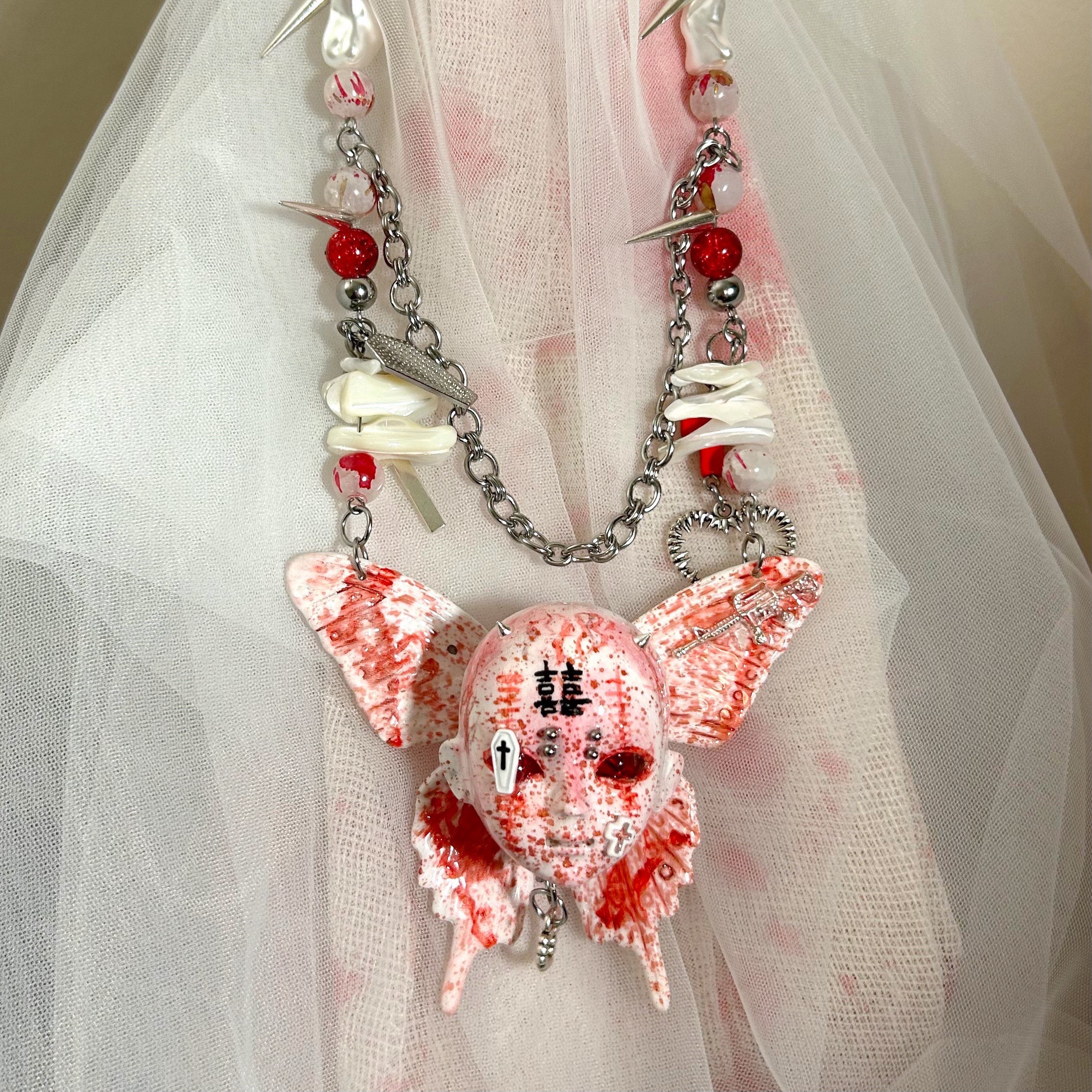Bloody Butterfly Opposite Sex Necklace