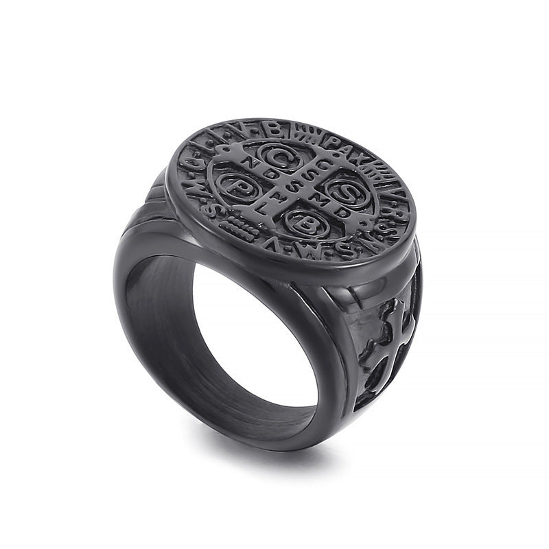 Saint Benedict Cross Stainless Steel Ring