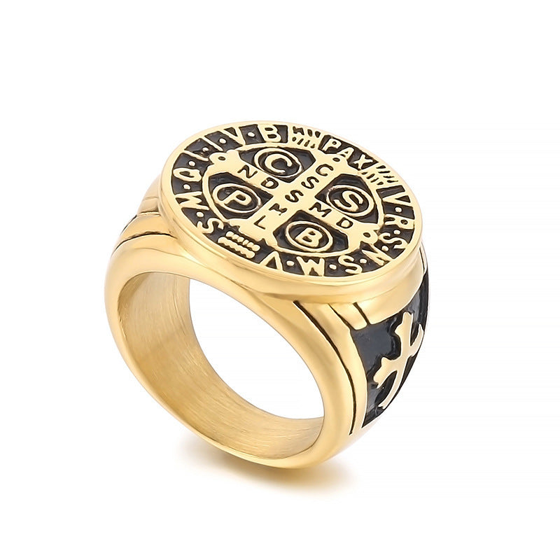 Saint Benedict Cross Stainless Steel Ring