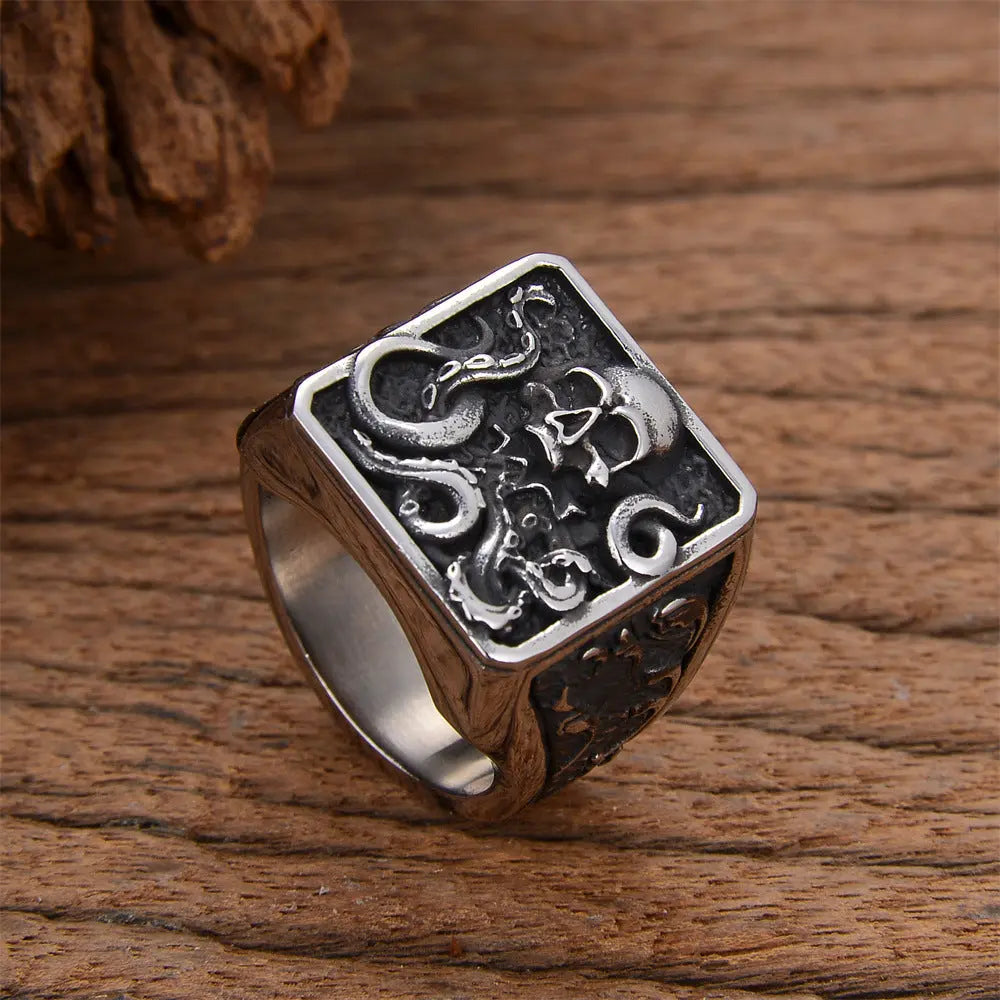 Octopus Skull Stainless Steel Ring VRAFI