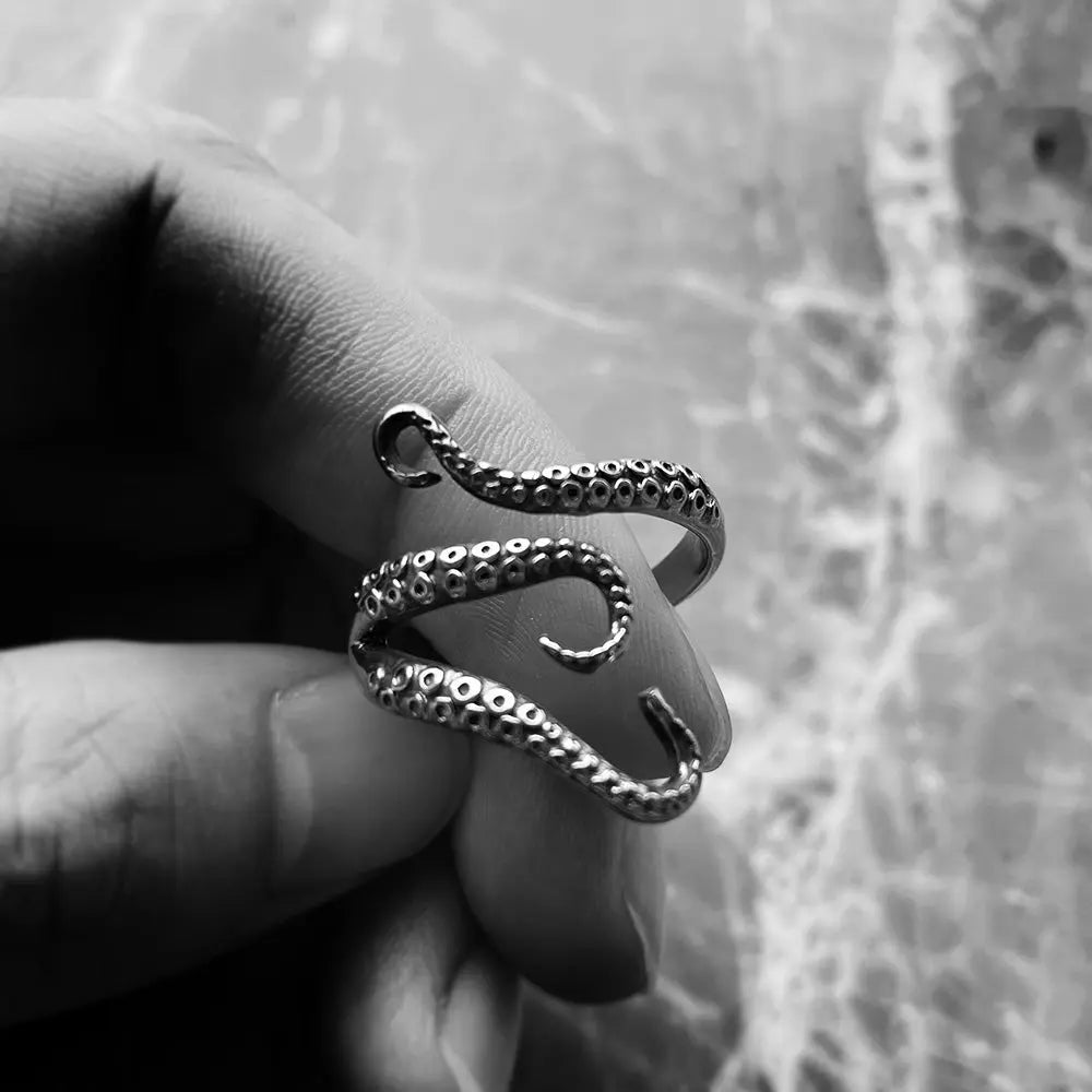 Octopus Tentacle Stainless Steel Animal Ring VRAFI