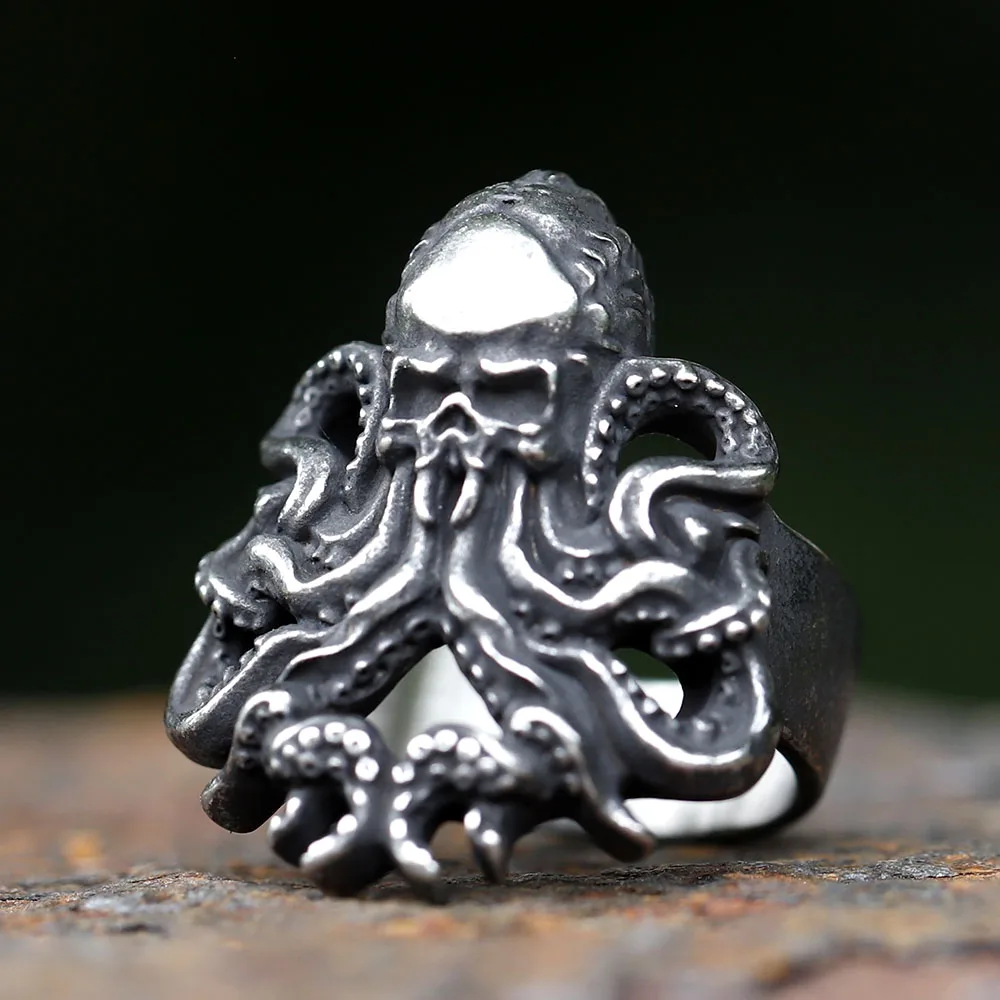 Octopus Skull Stainless Steel Ring