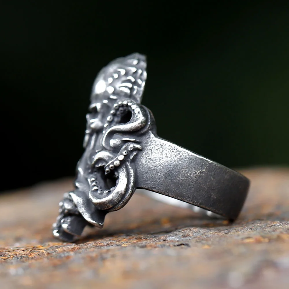 Octopus Skull Stainless Steel Ring