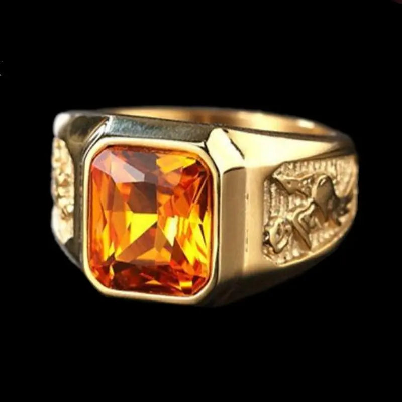 Phoenix Gold Plated Gemstone Ring - Vrafi Jewelry