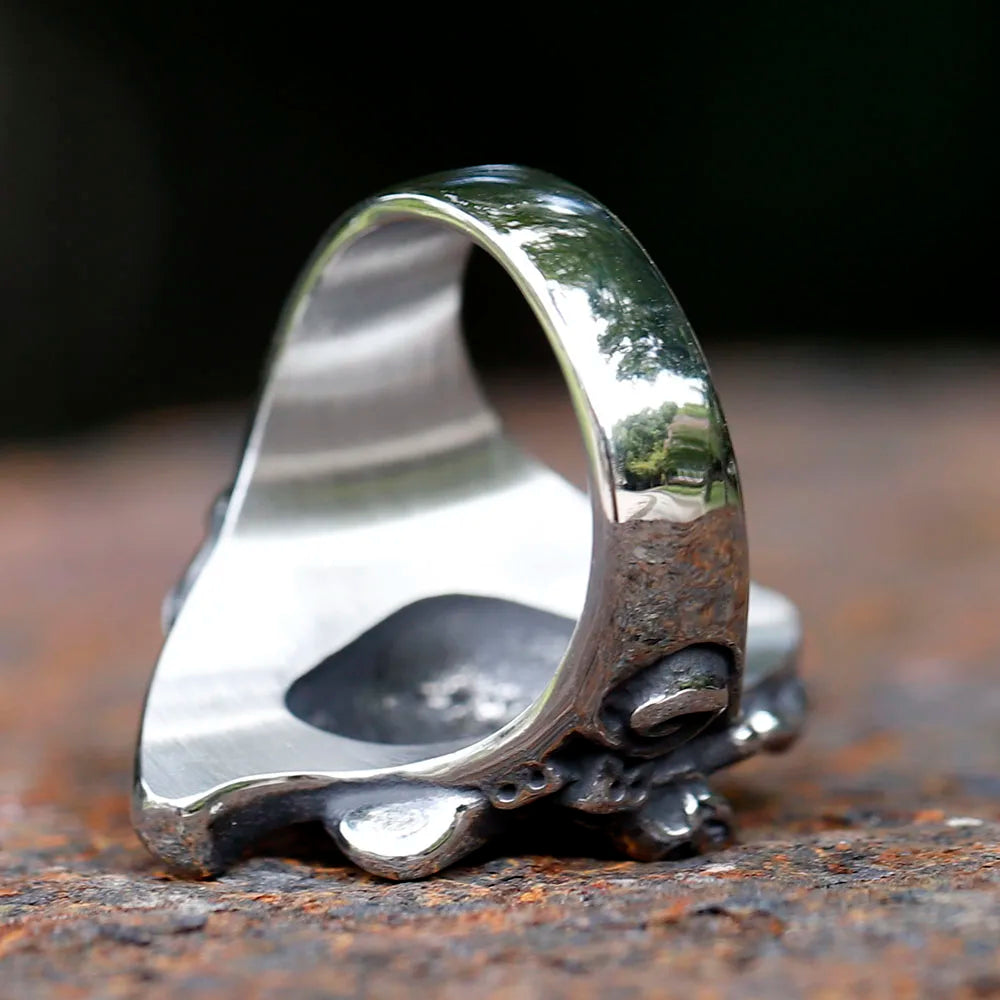 Poker and Joker Skull Stainless Steel Ring