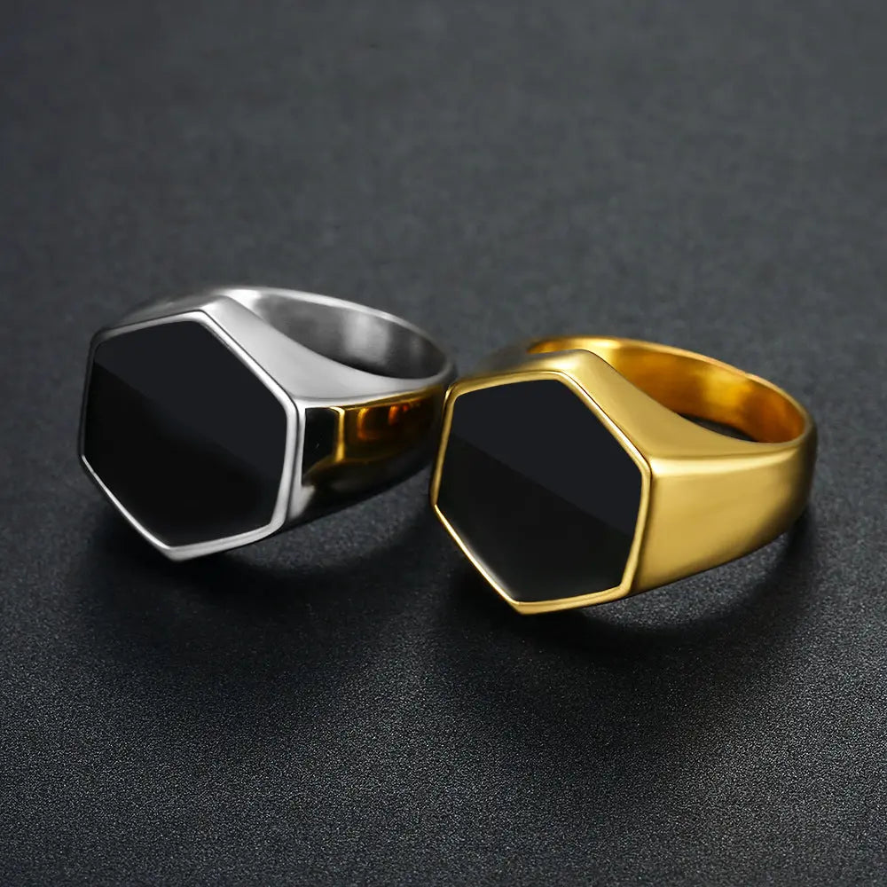 Polygon Stainless Steel Ring - Vrafi Jewelry