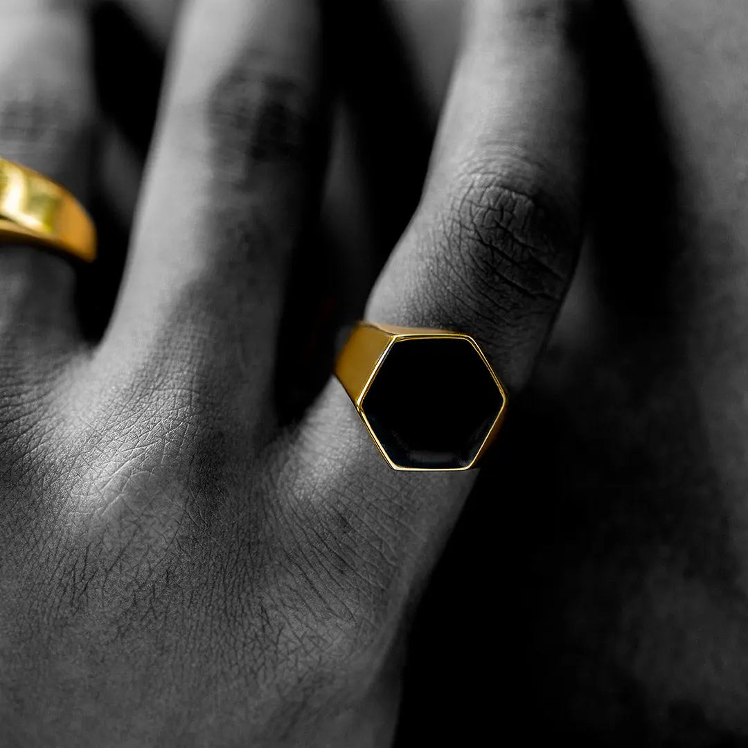 Polygon Stainless Steel Ring - Vrafi Jewelry