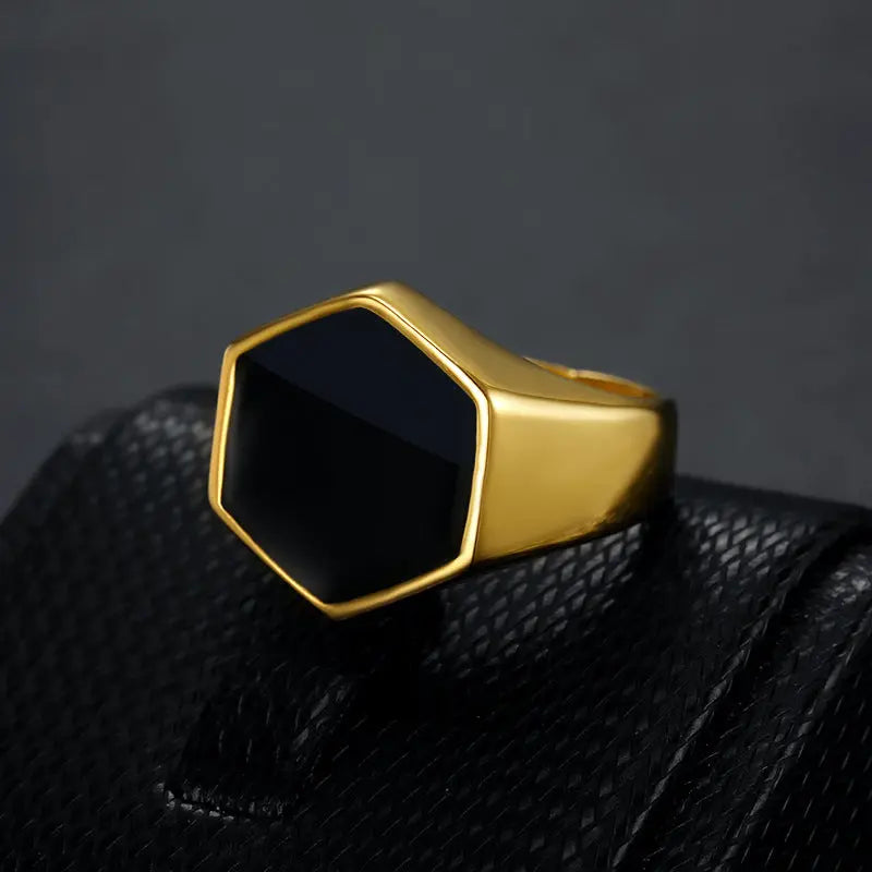Polygon Stainless Steel Ring - Vrafi Jewelry