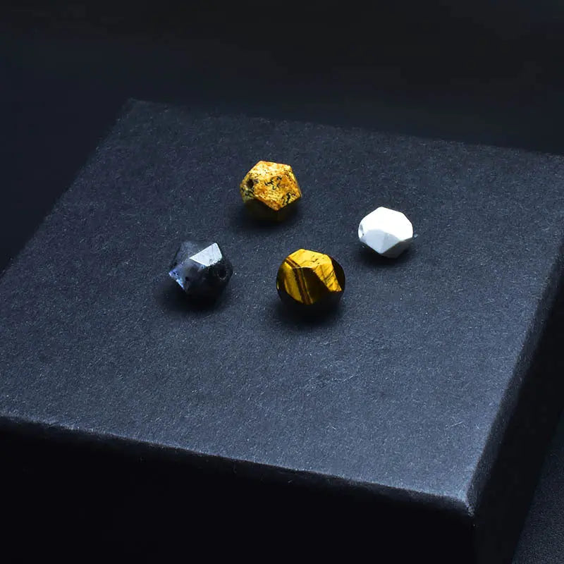 Polyhedron Natural Stone Bead Box Chain Bracelet VRAFI