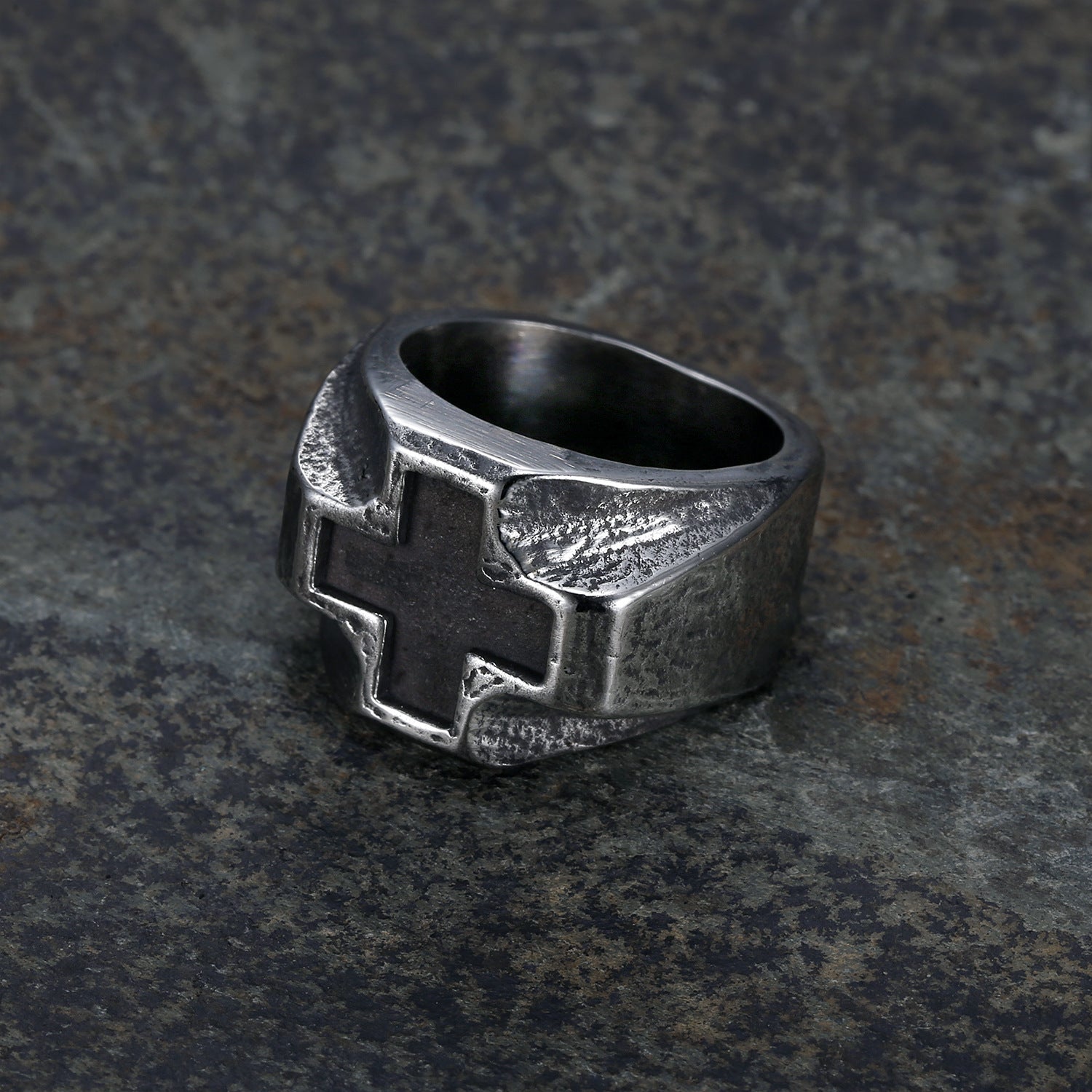 Punk Cross Stainless Steel Ring-Vrafi Jewelry