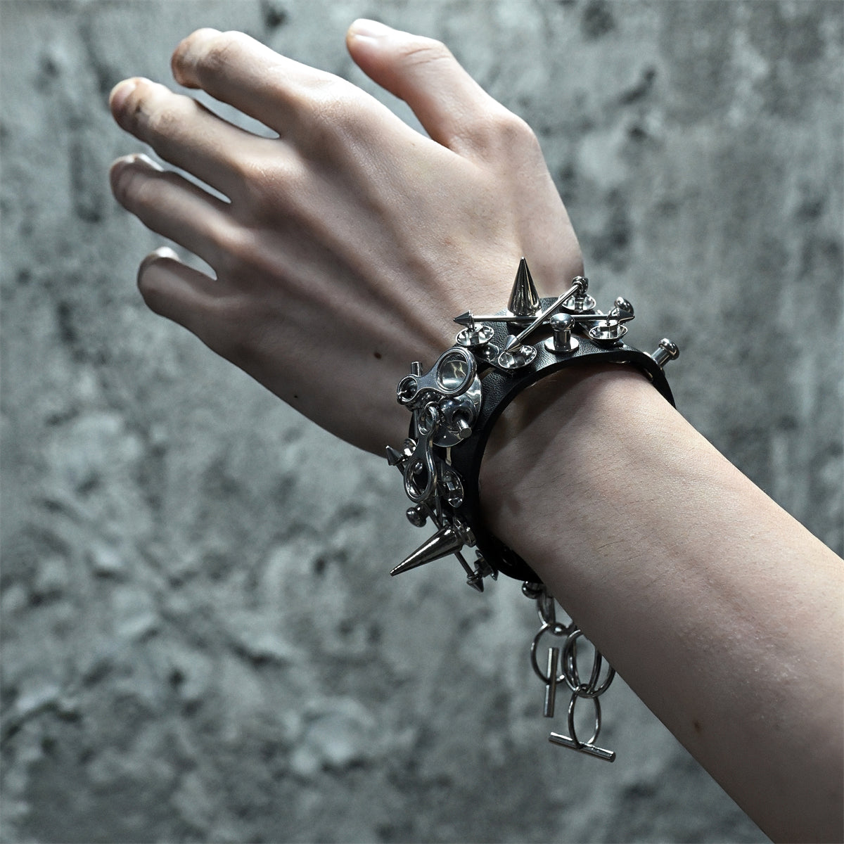 Punk Rivet Leather Bracelet