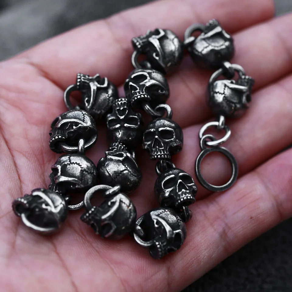 Punk Skull Chain Stainless Steel Bracelet
