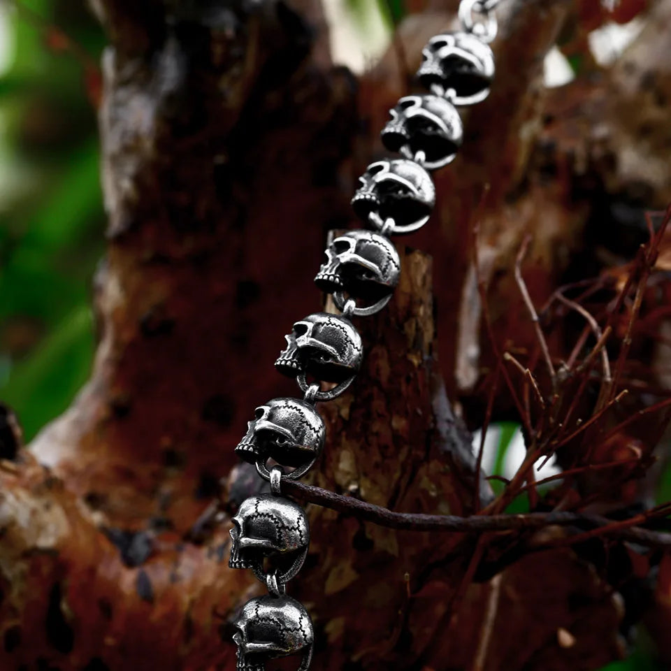 Punk Skull Chain Stainless Steel Bracelet