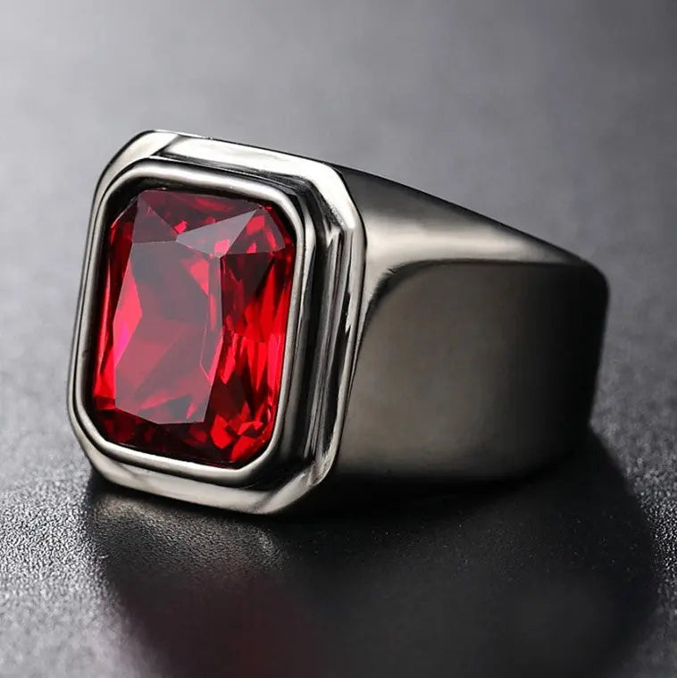 Radiant Cut Gemstone Gray Band Ring - Vrafi Jewelry