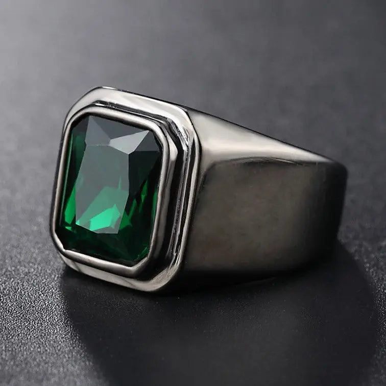 Radiant Cut Gemstone Gray Band Ring - Vrafi Jewelry