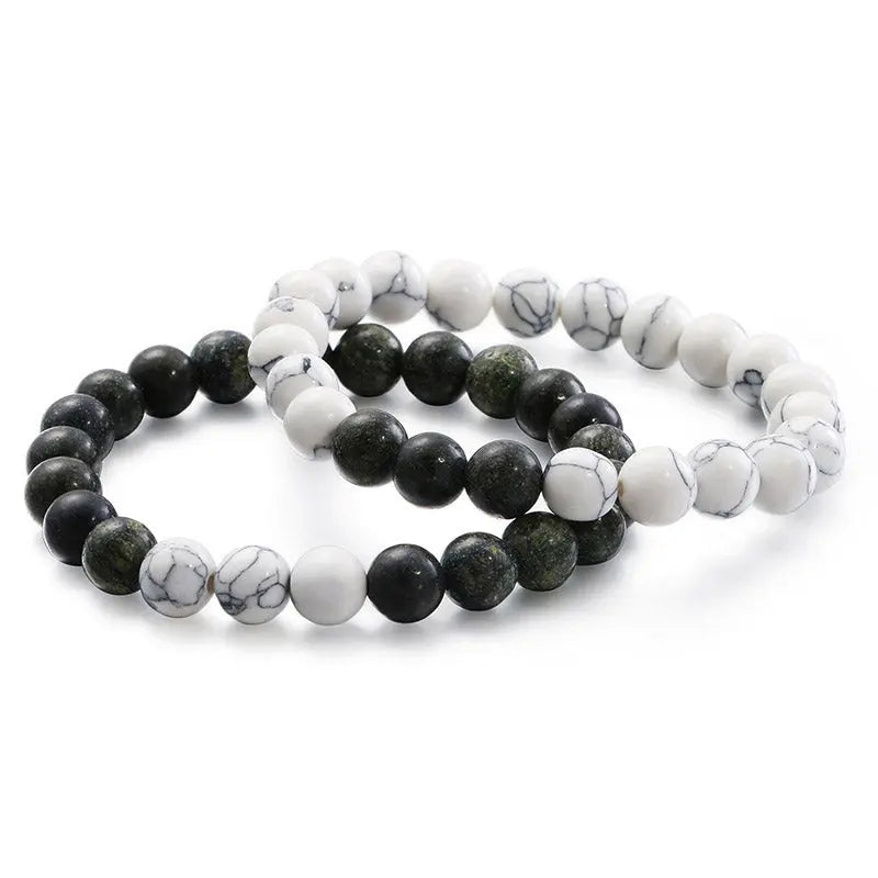 Rammel Stone White Turquoise Bead Stretchable Bracelet VRAFI