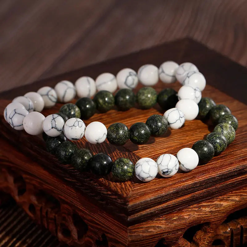 Rammel Stone White Turquoise Bead Stretchable Bracelet VRAFI