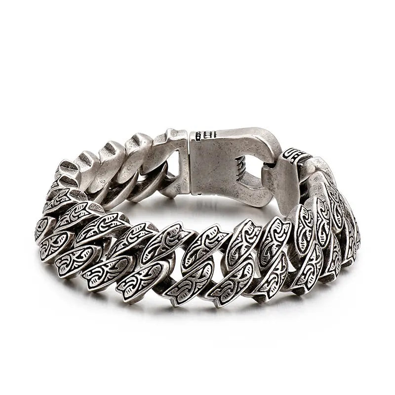 Vintage Floral Stainless Steel Bracelet VRAFI